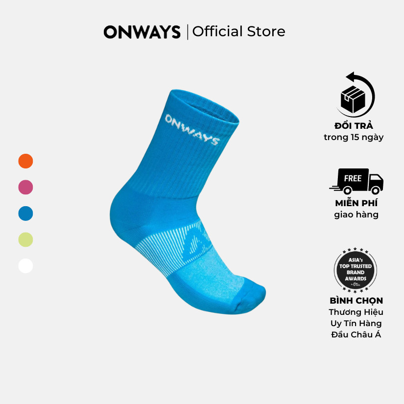 ONWAY Vớ Thể Thao Thoáng Khí, Kháng Khuẩn, Co Giãn Crew Socks U3089