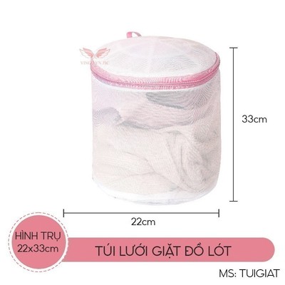 Túi lướt giặt đồ lót cho máy giặt hình trụ size 22cm x 33cm VINGO/VINGORIA