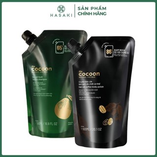 Combo Cocoon Túi Refill Dầu Gội Bưởi 500ml + Tẩy Da Chết Toàn Thân Cà Phê Đắk Lắk 600ml Hasaki