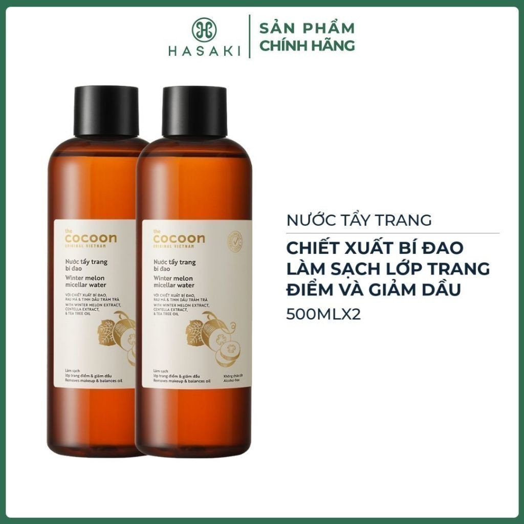 [DAILY] Combo 2 Nước Tẩy Trang Bí Cocoon Làm Sạch & Giảm Dầu Hasaki Sản Phẩm Chính Hãng