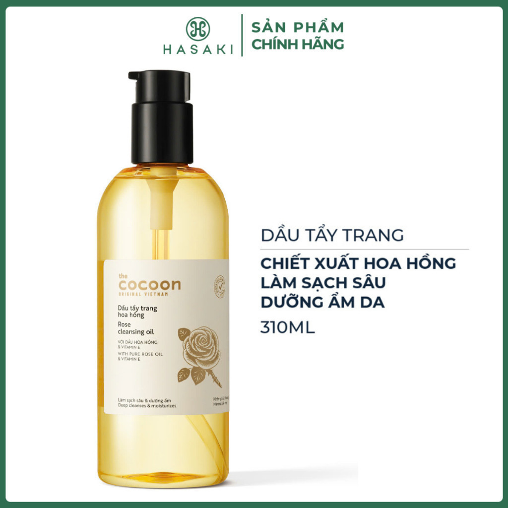 [DAILY] Dầu Tẩy Trang Cocoon Chiết Xuất Hoa Hồng Rose Cleansing Oil Hasaki Sản Phẩm Chính Hãng
