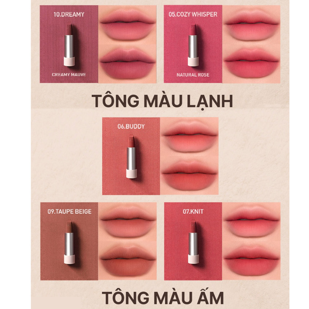 [MEGA 6.6|Add in] Son Len Mịn Lì Mềm Môi 3CE Cashmere Hug Lipstick 3.5g Hasaki Sản Phẩm Chính Hãng | BigBuy360 - bigbuy360.vn