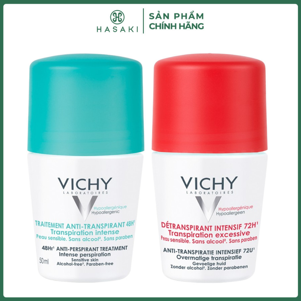 [DAILY] Lăn Khử Mùi Vichy Khô Thoáng Vùng Da Dưới Cánh Tay 48H - 72H 50ml Hasaki Chính Hãng