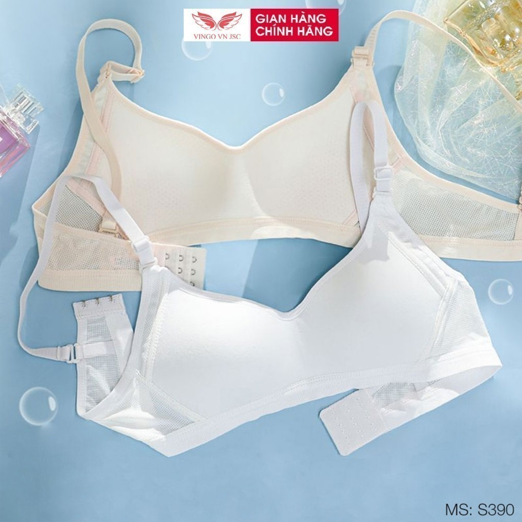 Áo ngực không gọng nữ cotton mút mỏng VINGO/VINGORIA dây lưới thoáng khí mặc thoải mái S390 | BigBuy360 - bigbuy360.vn