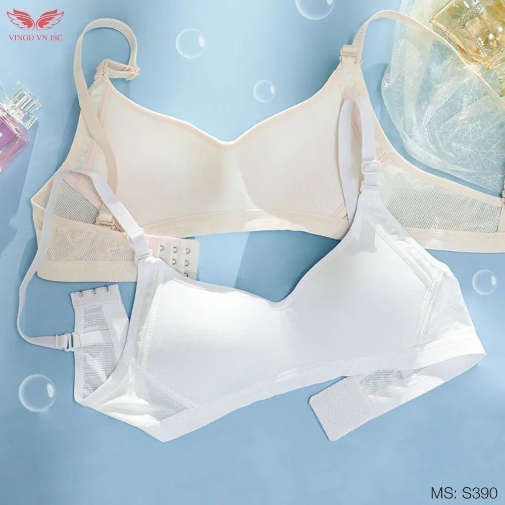 Áo ngực không gọng nữ cotton mút mỏng VINGO/VINGORIA dây lưới thoáng khí mặc thoải mái S390 | BigBuy360 - bigbuy360.vn