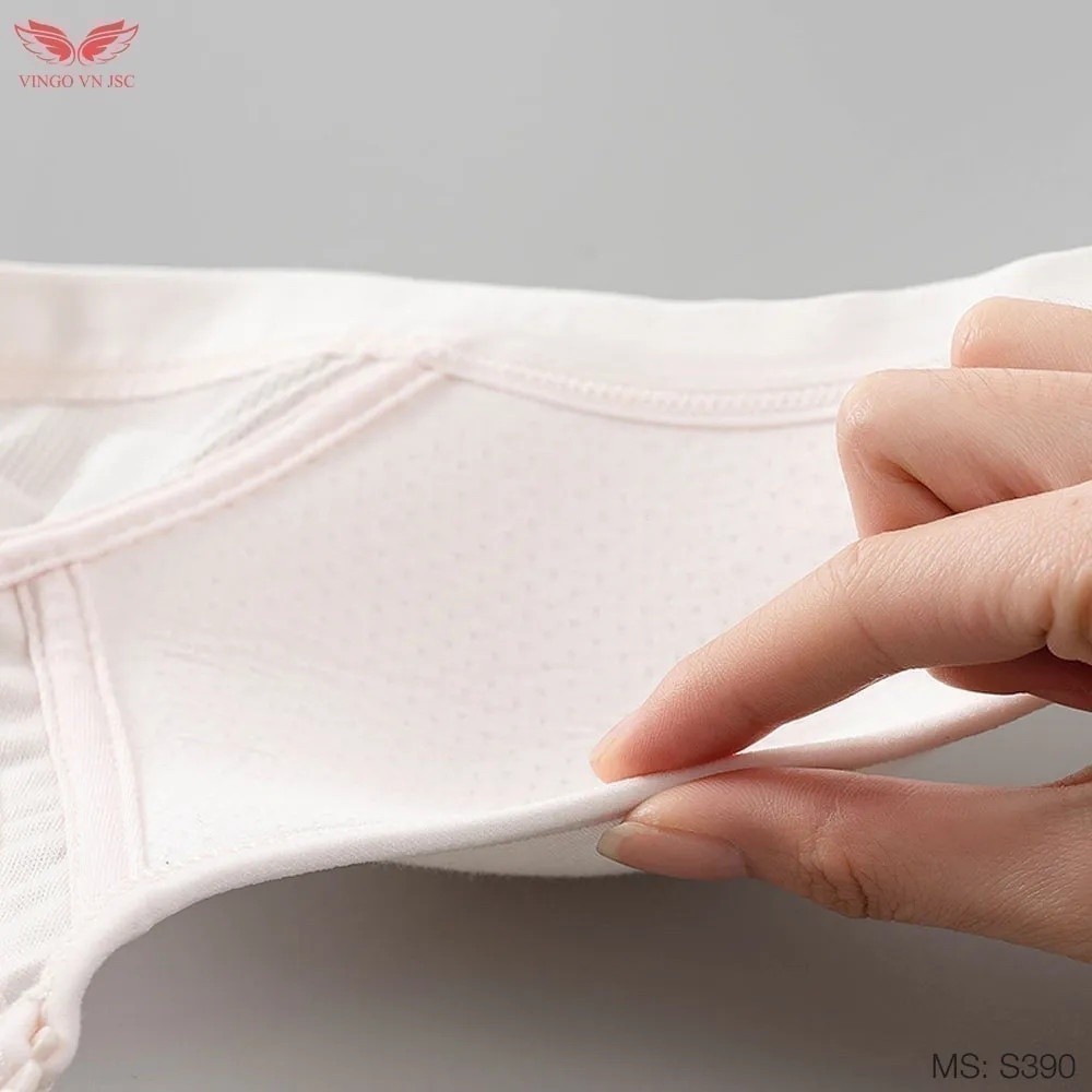 Áo ngực không gọng nữ cotton mút mỏng VINGO/VINGORIA dây lưới thoáng khí mặc thoải mái S390 | BigBuy360 - bigbuy360.vn
