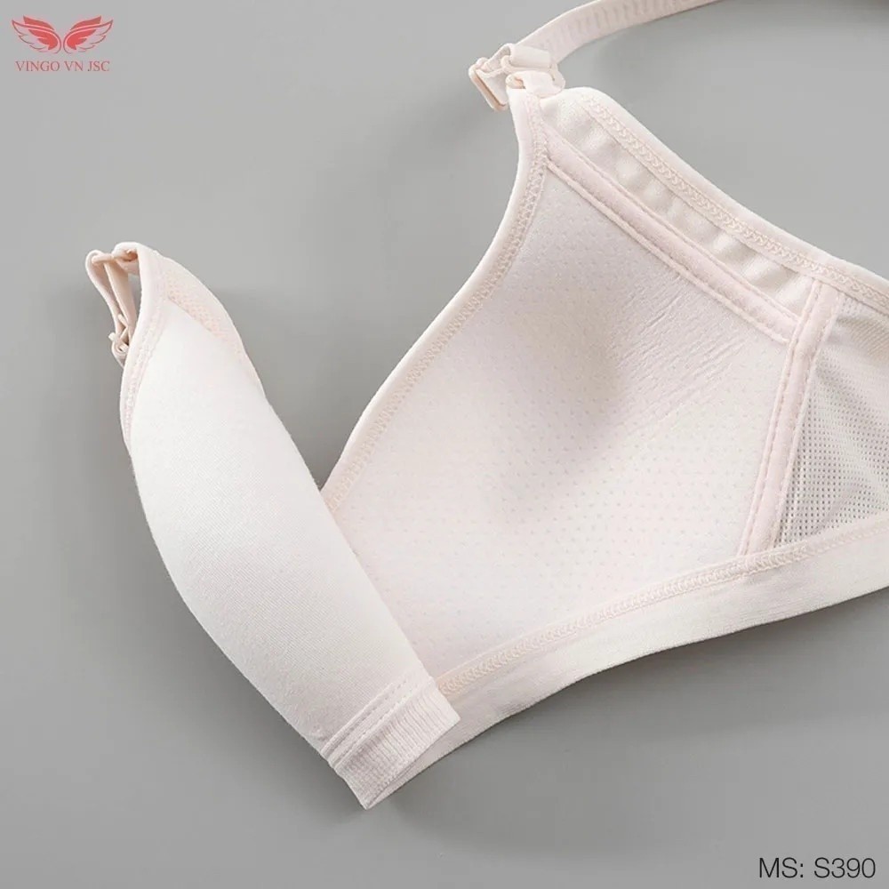 Áo ngực không gọng nữ cotton mút mỏng VINGO/VINGORIA dây lưới thoáng khí mặc thoải mái S390 | BigBuy360 - bigbuy360.vn