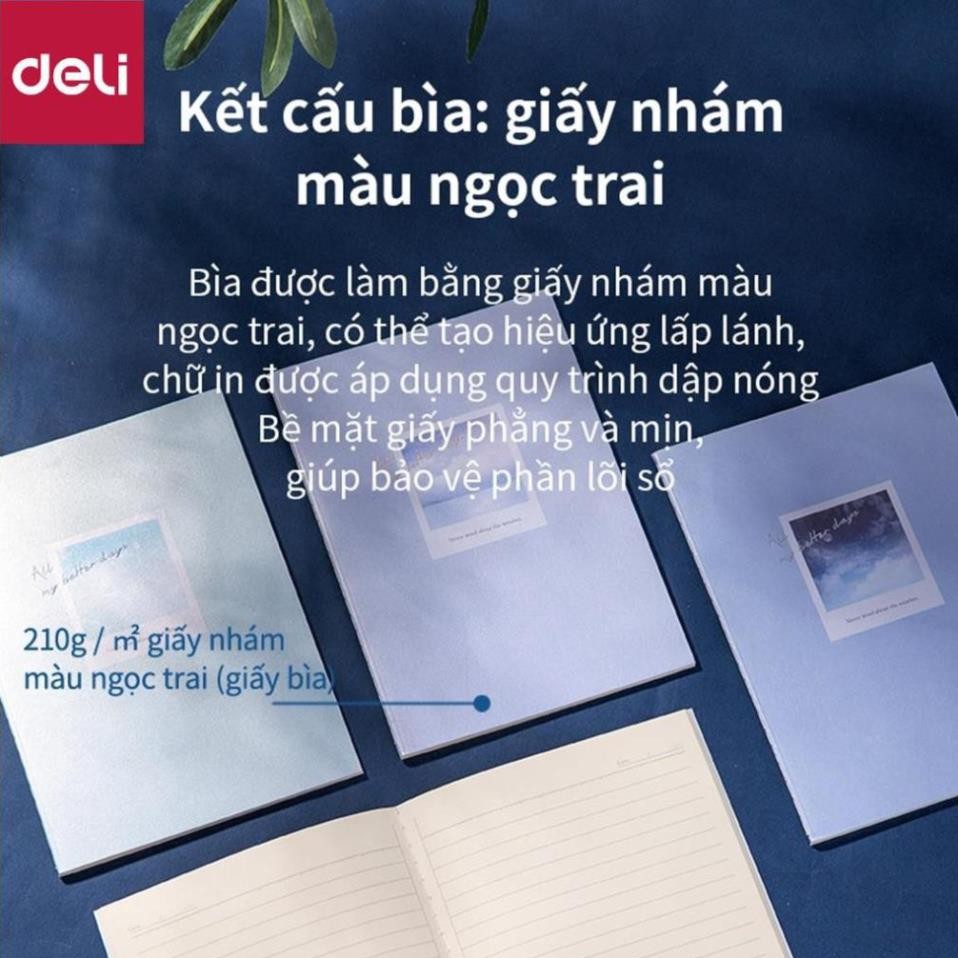 Sổ tay ghi chép khâu gáy A5 Deli 40 trang - 1 quyển - Màu ngẫu nhiên - PFA540 [Deli]
