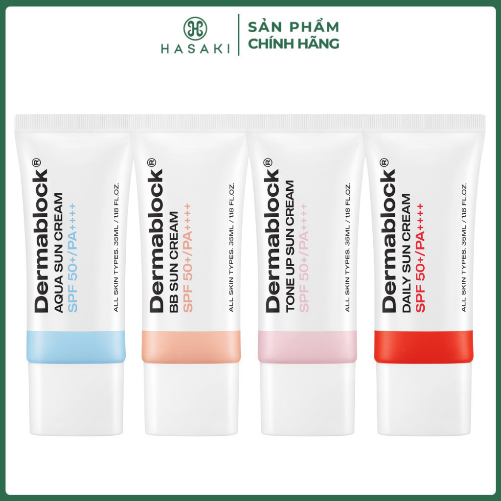   BULSAN - DAILY  Kem Chống Nắng Dermablock Phổ Rộng Nâng Tông Sáng Hồng 35ml Tone Up Sun Cream SPF 50+ PA ++++ Hasaki 
