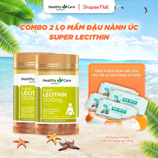 Combo Mầm Đậu Nành Úc Healthy Care Super Lecithin 1200mg 100 Viên