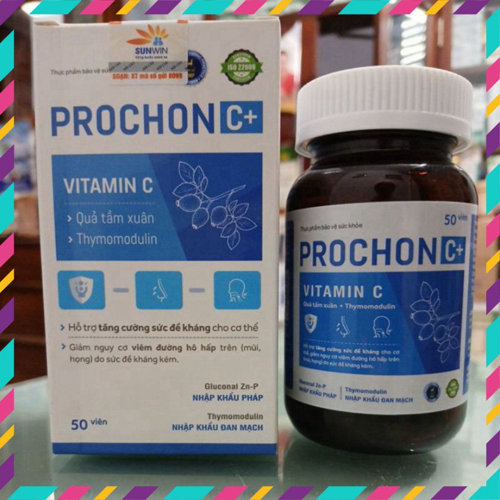 Viên uống tăng cường sức đề kháng Prochon C hỗ trợ đào thải virus HPV, bảo vệ sức khỏe, hộp 50 viên.