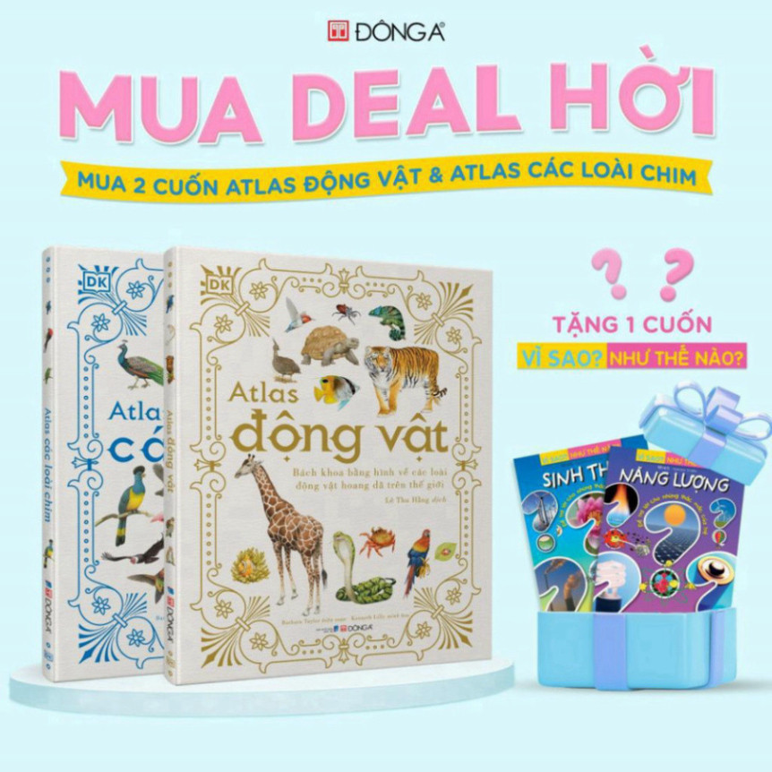 Sách - Combo 2 cuốn: Atlas động vật + Atlas các loài chim - SDA