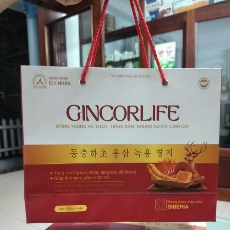 Hộp 60 viên Gincorlife chứa Đông trùng hạ thảo, hồng sâm, nhung hươu, linh chi - Tăng cường sức khỏe