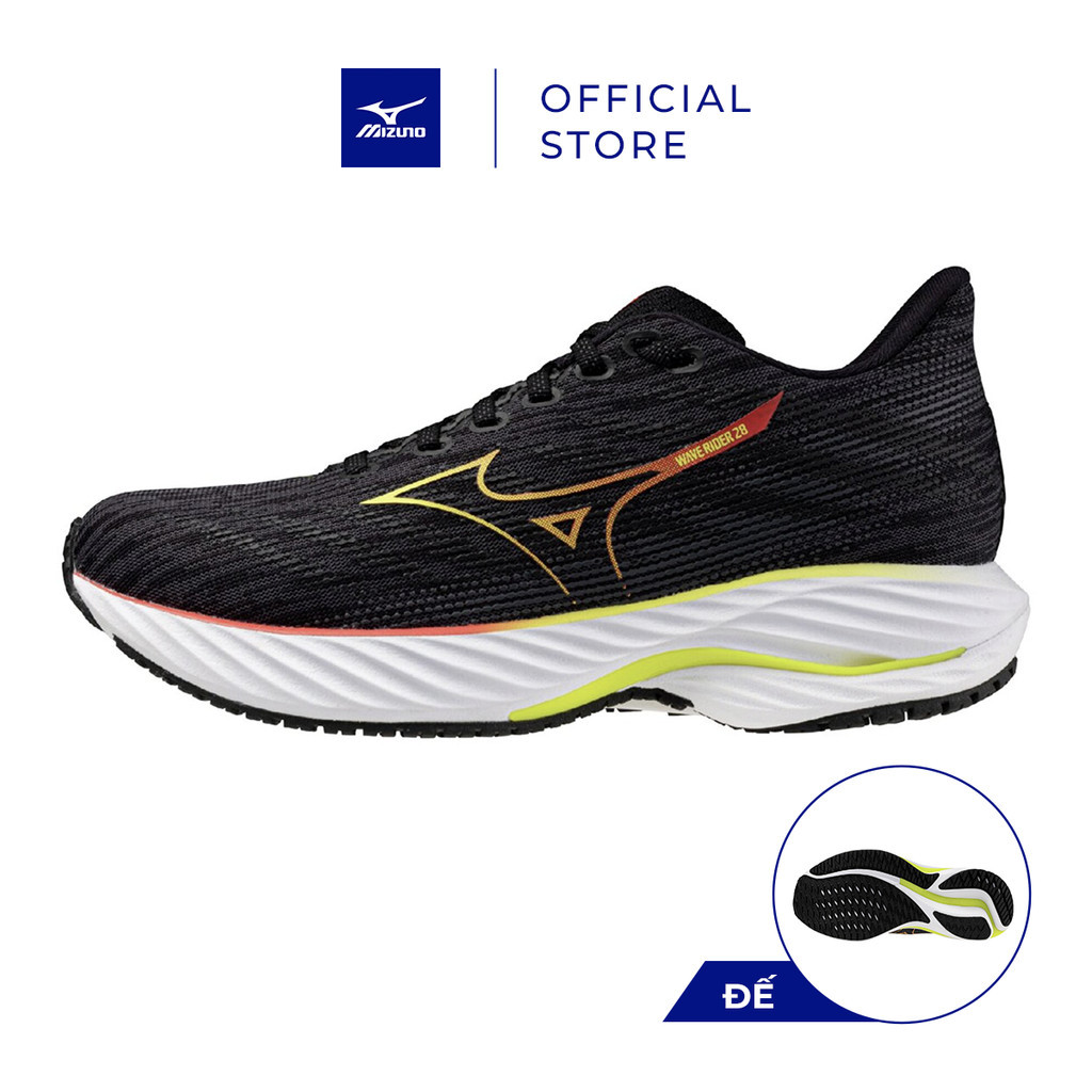 Giày Chạy Bộ Nữ Mizuno Wave Rider 28 - Đen - J1GD240377