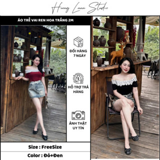 [H.studio] ÁO TRỄ VAI REN HOA TRẮNG 2M DÁNG ÔM