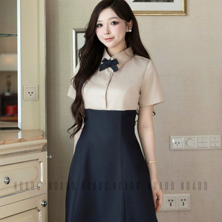 Đầm nude phối đen NGADO, Đầm thiết kế, váy thiết kế