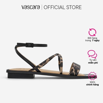 Vascara Giày Sandals Quai Ngang Vân Da Animals - SDK 0350