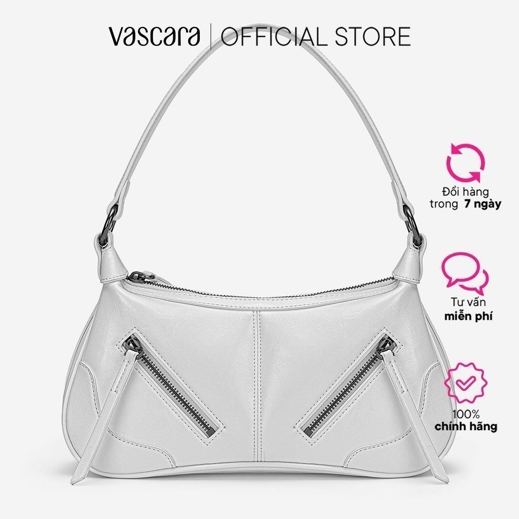 Vascara Túi Đeo Vai Nhấn Trang Trí Zipper - SHO 0275