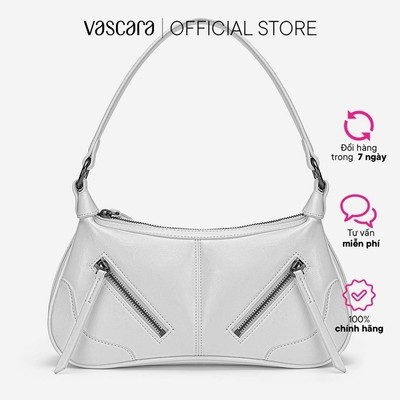 Vascara Túi Đeo Vai Nhấn Trang Trí Zipper - SHO 0275