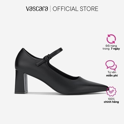 Vascara Giày Bít Mũi Nhọn Phối Quai Mary Janes - BMN 0677