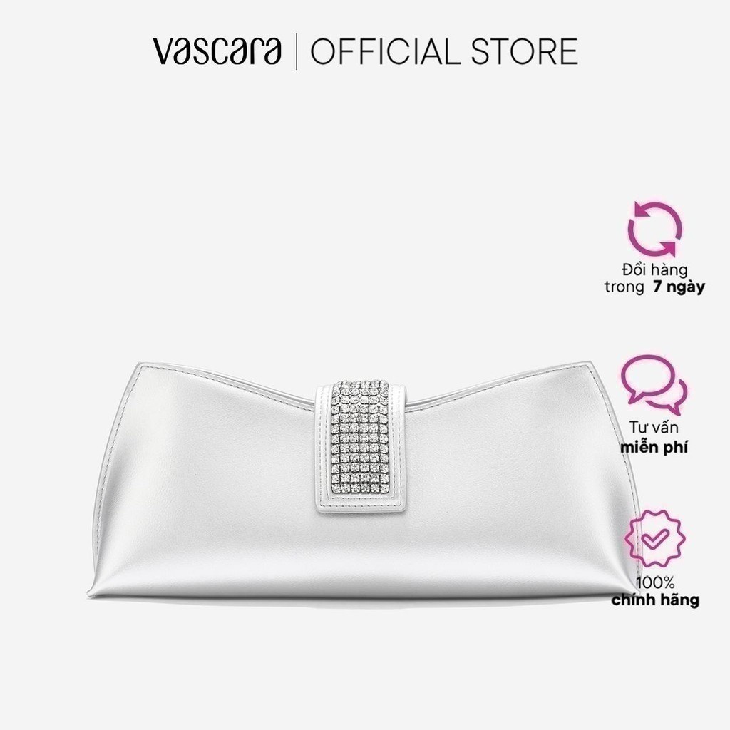  Vascara Clutch Cầm Tay Nhấn Khóa Đính Đá - CLU 0126 