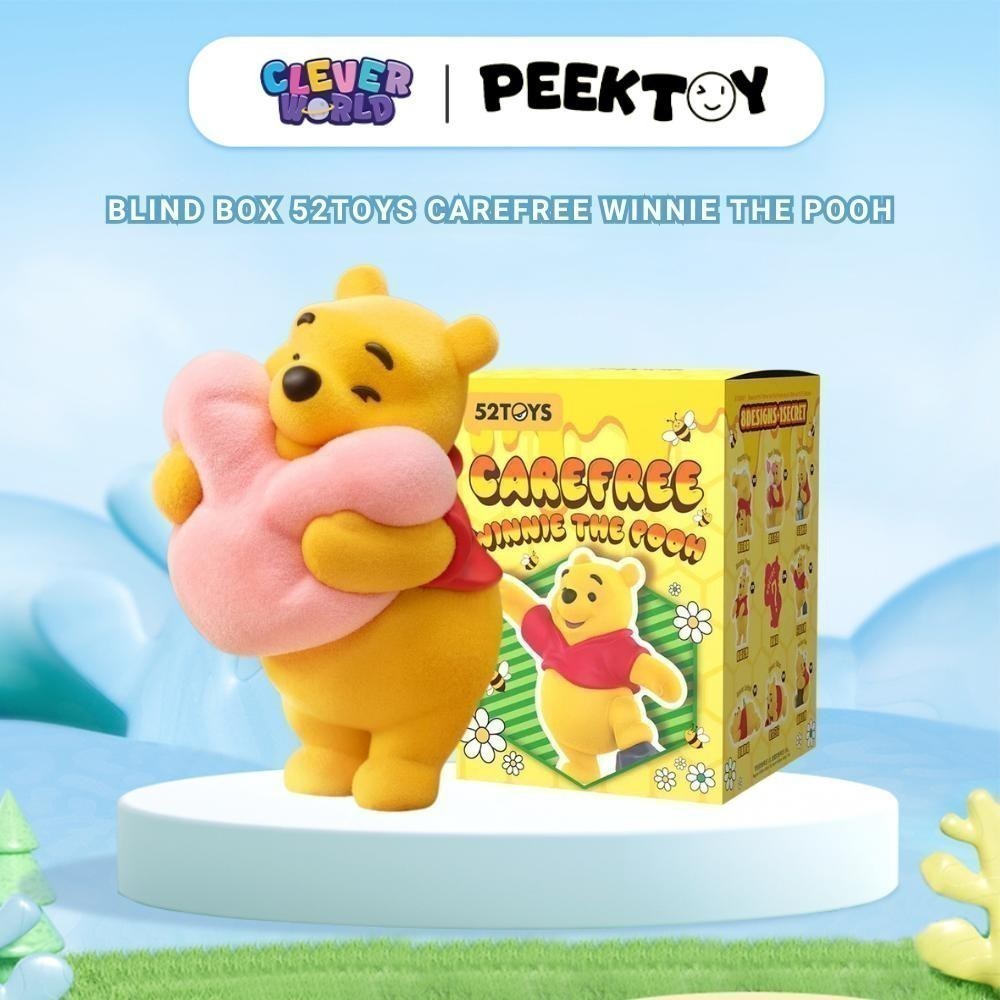 Blind Box Gấu Pooh Disney 52TOYs Carefree Winnie The Pooh, Đồ Chơi Hộp Mù Mô Hình Clever Box