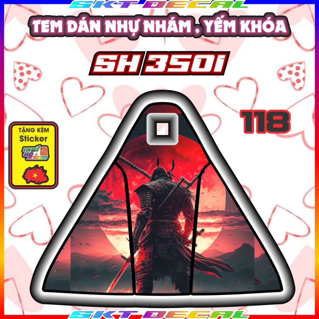 Tem Dán Yếm Khóa  SH 350i Dán Trang Trí Chống Trầy Samurai Tom And Jerry Nhãn Dán TEM