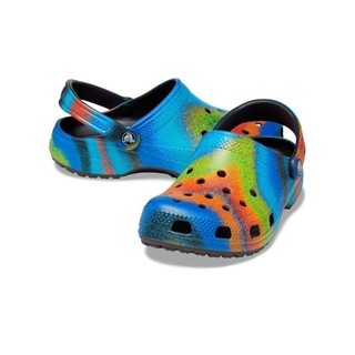 Giày Clog Unisex Crocs Spray Dye Classic - Black/Multi - 208054-0C4