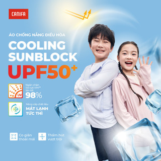 Áo khoác chống nắng trẻ em 2025 CANIFA dài tay có mũ co giãn 3OT25S001