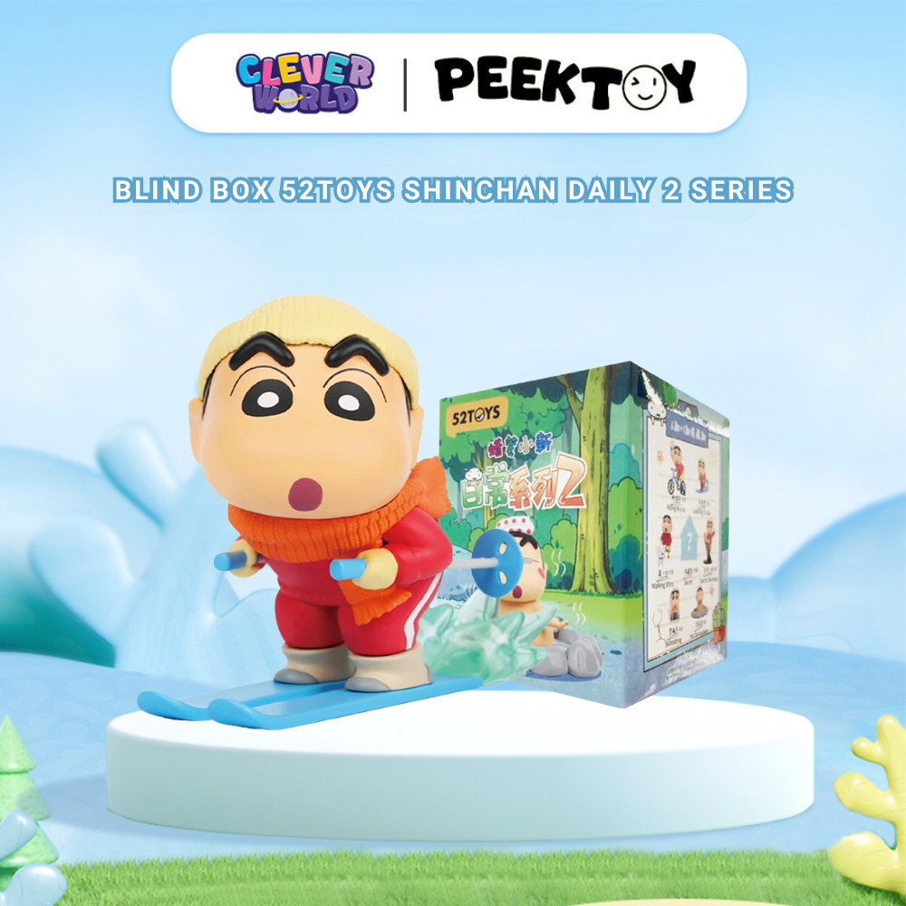 Blind Box Crayon Shin Chan Daily 2 Series 52TOYs Chính Hãng, Hộp Mù Mô Hình Búp Bê Clever Box