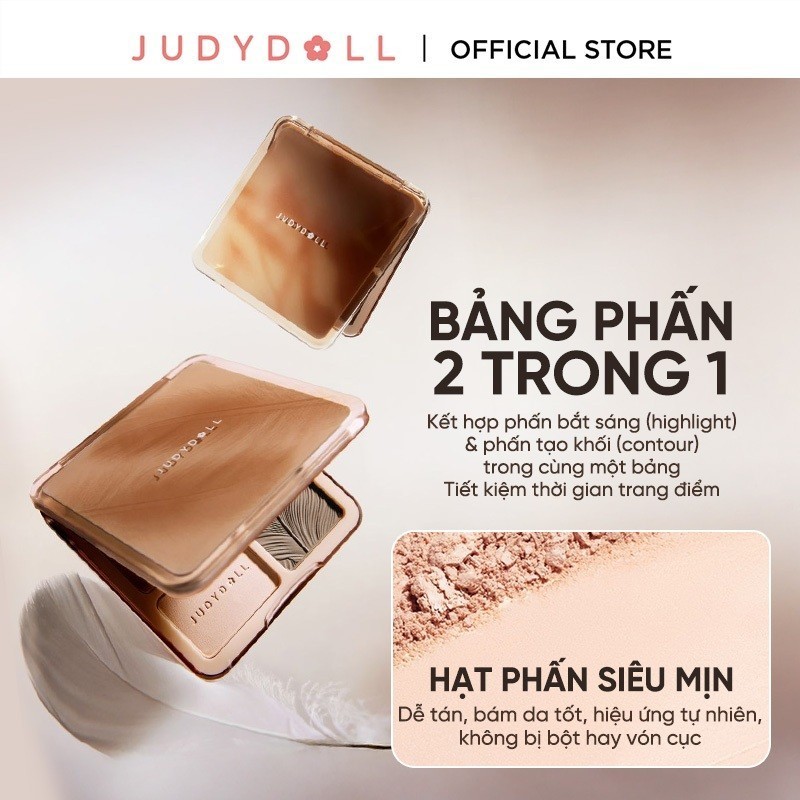 Bảng Phấn Bắt Sáng Tạo Khối Highlight JUDYDOLL 9g Lâu Trôi Lên Màu Chuẩn Tự Nhiên Mịn Màng Hiệu Ứng 3D Bắt Sáng Màu Bóng 4 Trong 1 | BigBuy360 - bigbuy360.vn