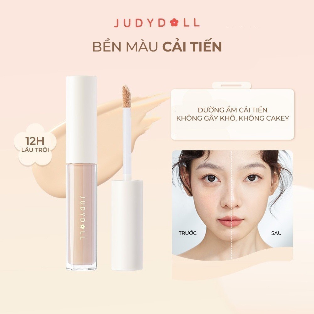 [Combo 2] 2 Kem Che Khuyết Điểm JUDYDOLL Dạng Lỏng Độ Che Phủ Cao Lâu Trôi Tiệp Da Bền Màu Mỏng Nhẹ Kiềm Dầu 3,2g | BigBuy360 - bigbuy360.vn