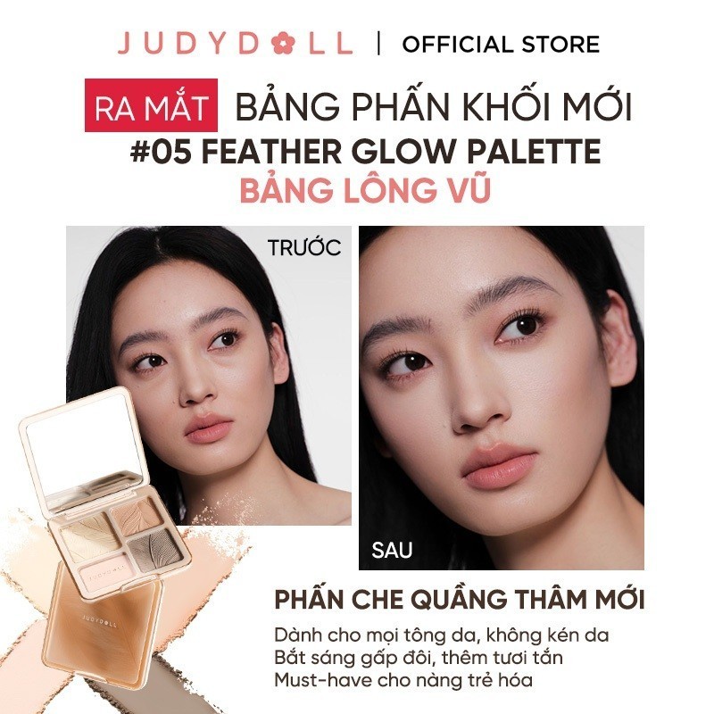 Bảng Phấn Bắt Sáng Tạo Khối Highlight JUDYDOLL 9g Lâu Trôi Lên Màu Chuẩn Tự Nhiên Mịn Màng Hiệu Ứng 3D Bắt Sáng Màu Bóng 4 Trong 1 | BigBuy360 - bigbuy360.vn