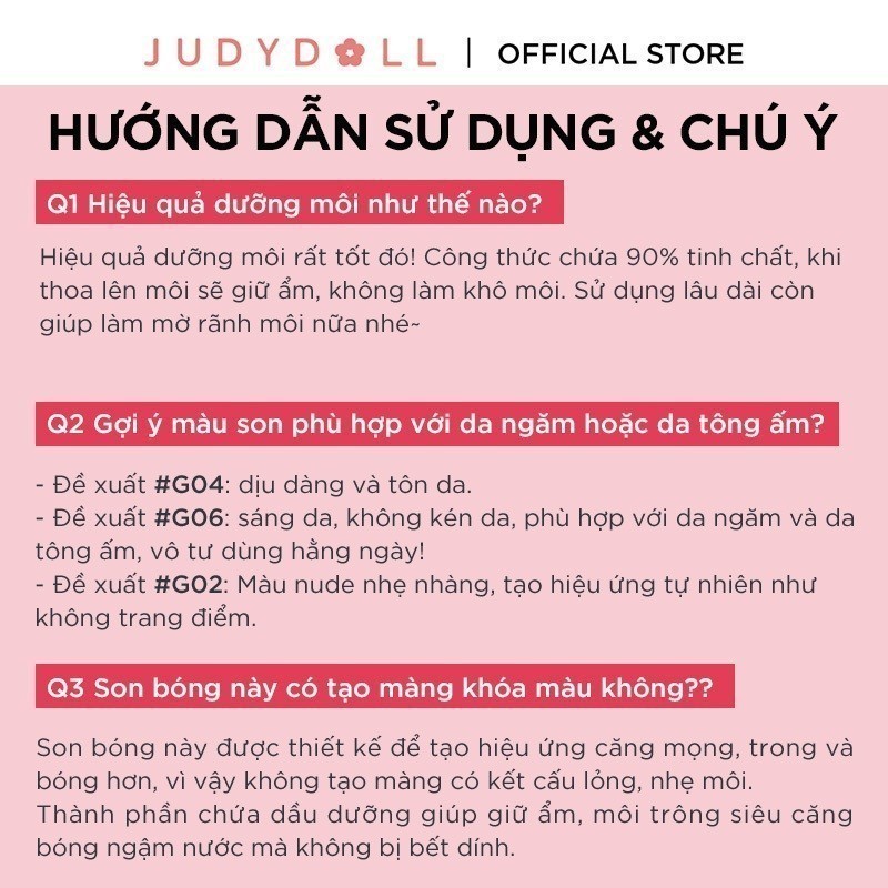 Son Bóng Dưỡng Môi JUDYDOLL Essence Lip Glaze Căng bóng Dầu dưỡng môi Mờ vân môi | BigBuy360 - bigbuy360.vn
