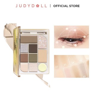  Bảng Phấn Mắt JUDYDOLL 18g 10 Ô Lâu Trôi Chống Thấm Nước Nhũ Mâu Dài Mịn Dễ Tán Trang Điểm Đa Chức Năng Má Hồng Phù Hợp Cho Người Mới Bắt Đầu 