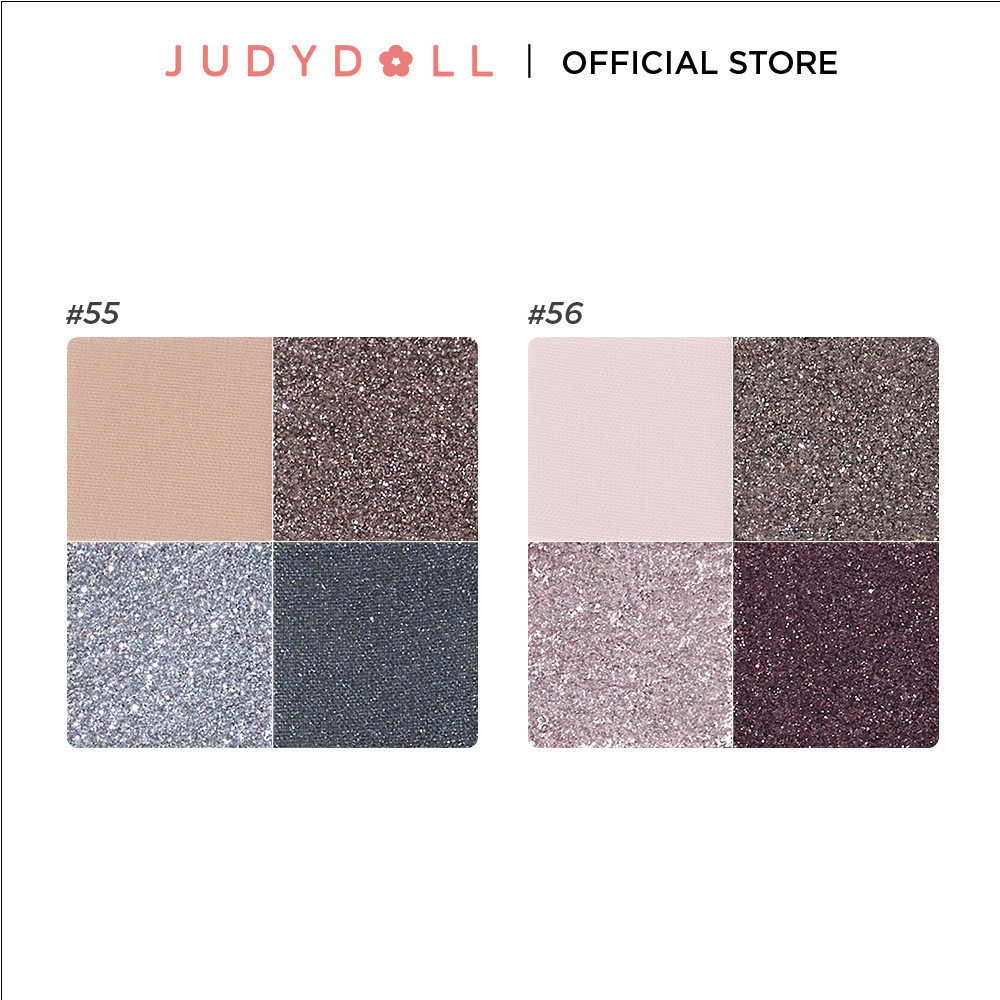 Phấn Mắt 4 Ô JUDYDOLL 4 Shades Eyeshadow Nhũ Lấp Lánh Kèm Màu Lì Dễ Tán Lên Màu Chuẩn Bền Màu Lâu Trôi 5.3g | BigBuy360 - bigbuy360.vn