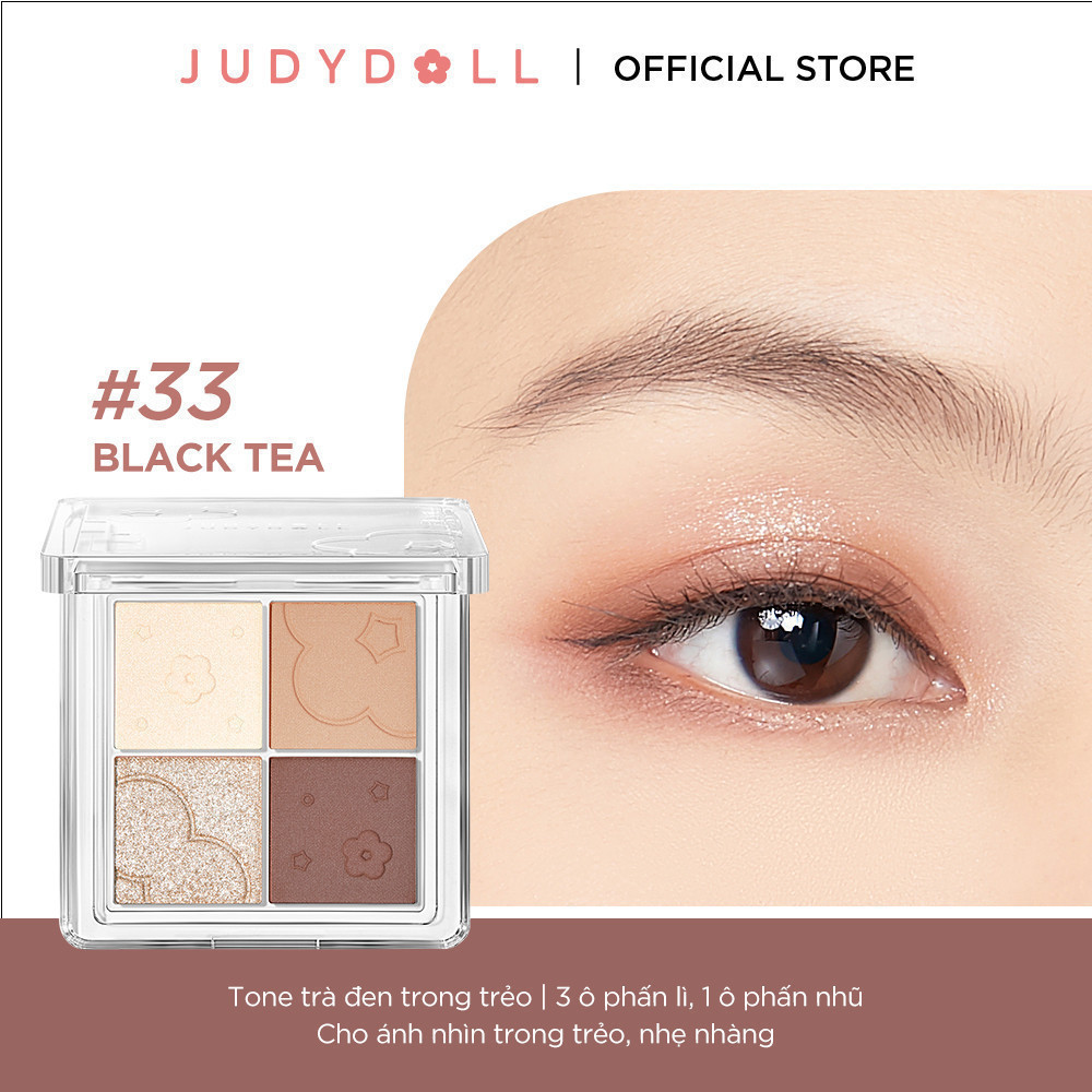 Phấn Mắt 4 Ô JUDYDOLL 4 Shades Eyeshadow Nhũ Lấp Lánh Kèm Màu Lì Dễ Tán Lên Màu Chuẩn Bền Màu Lâu Trôi 5.3g | BigBuy360 - bigbuy360.vn