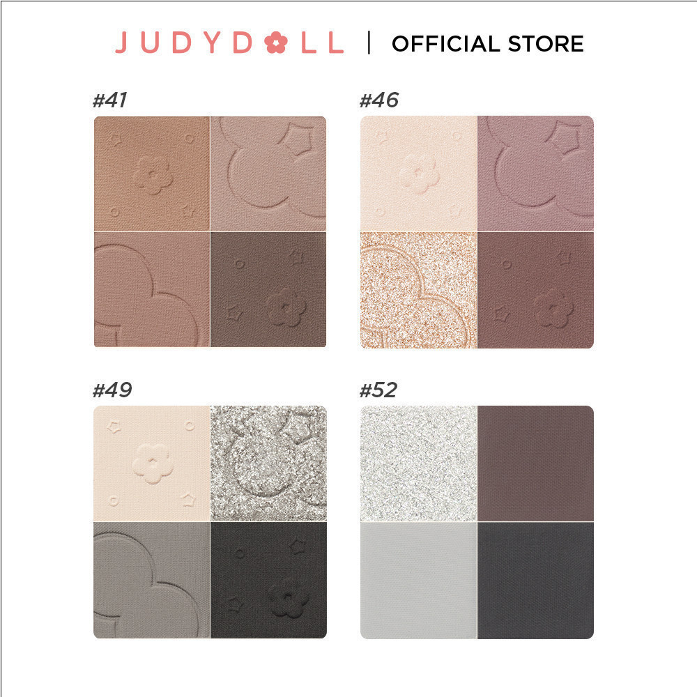 Phấn Mắt 4 Ô JUDYDOLL 4 Shades Eyeshadow Nhũ Lấp Lánh Kèm Màu Lì Dễ Tán Lên Màu Chuẩn Bền Màu Lâu Trôi 5.3g | BigBuy360 - bigbuy360.vn