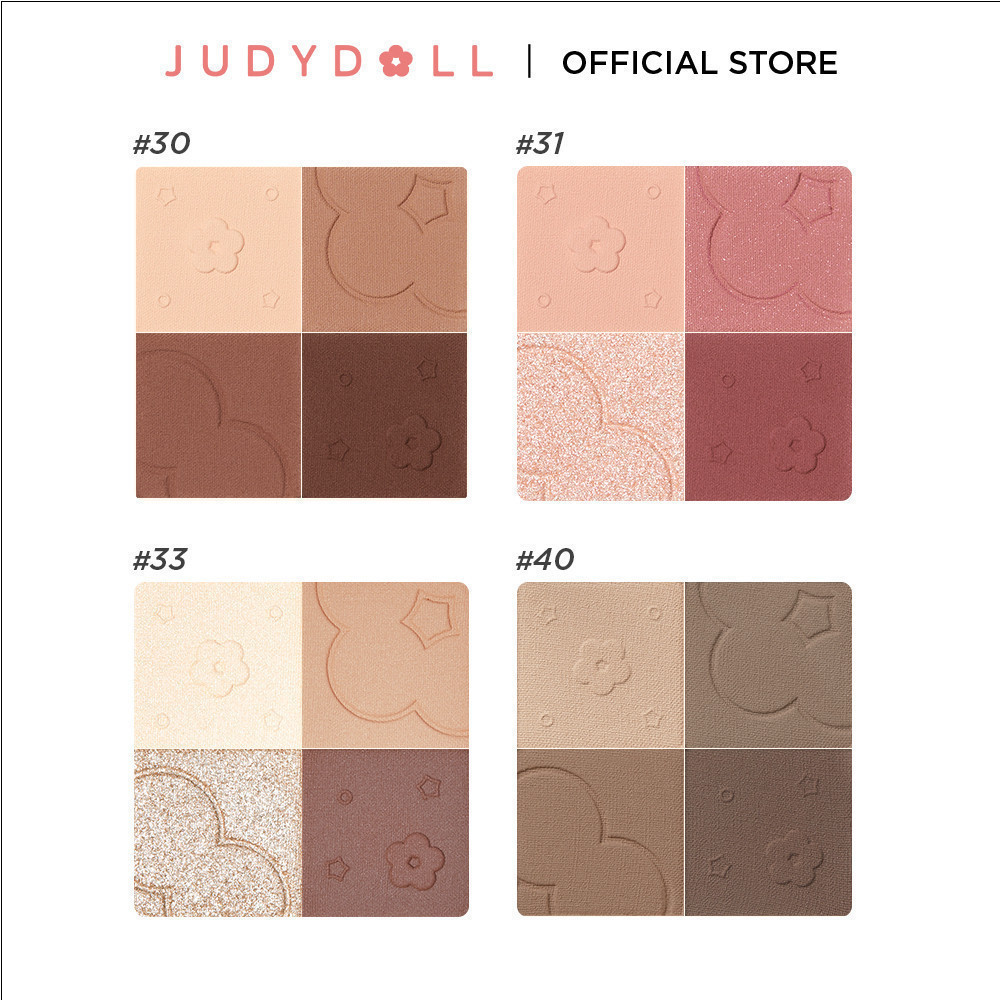 Phấn Mắt 4 Ô JUDYDOLL 4 Shades Eyeshadow Nhũ Lấp Lánh Kèm Màu Lì Dễ Tán Lên Màu Chuẩn Bền Màu Lâu Trôi 5.3g | BigBuy360 - bigbuy360.vn