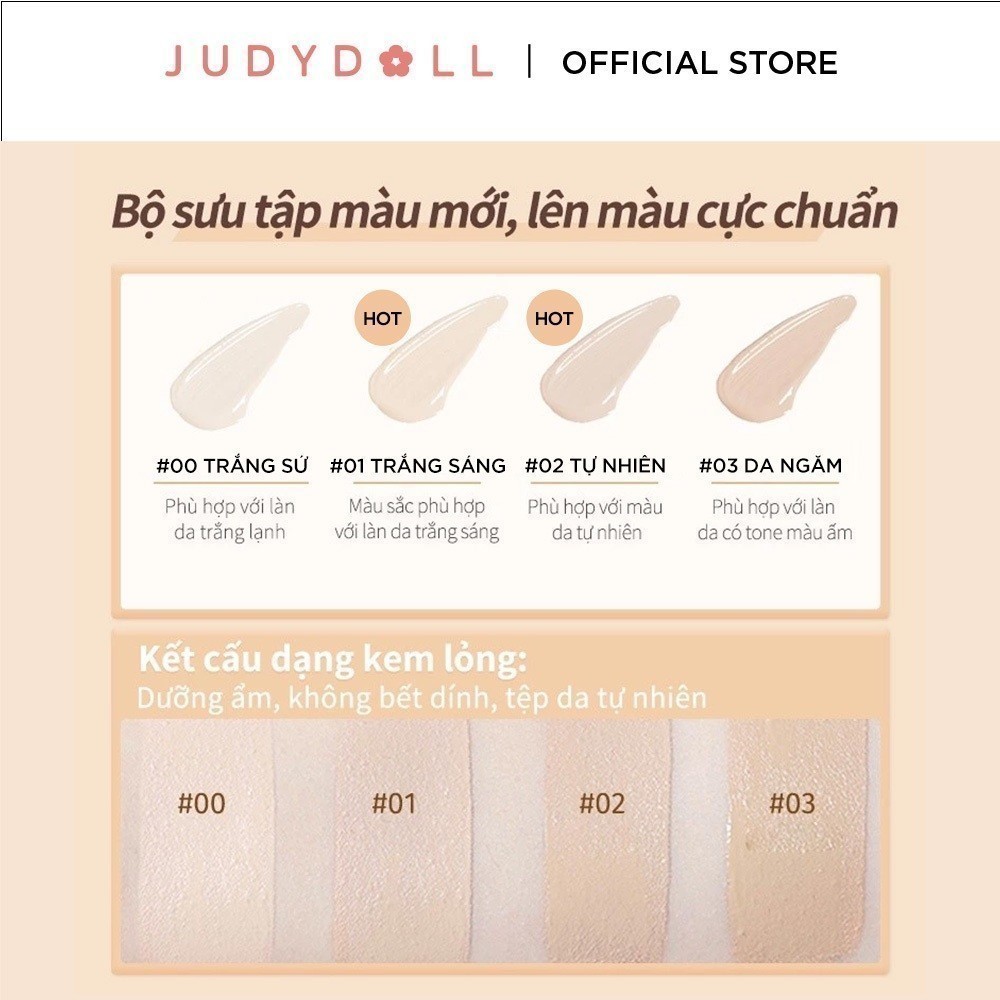 Kem Che Khuyết Điểm JUDYDOLL Liquid Concealer Che phủ tốt Che quầng thâm Không mốc Không đọng rãnh nhăn Lâu Trôi 3,2g | BigBuy360 - bigbuy360.vn