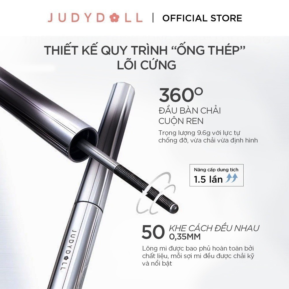 Mascara đầu sắt JUDYDOLL Iron Mascara Siêu tơi dài mi Giữ cong Lâu trôi Chống nước suốt 24h | BigBuy360 - bigbuy360.vn
