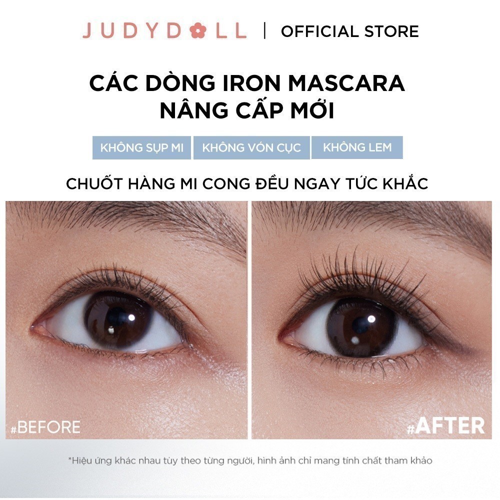 Mascara đầu sắt JUDYDOLL Iron Mascara Siêu tơi dài mi Giữ cong Lâu trôi Chống nước suốt 24h | BigBuy360 - bigbuy360.vn