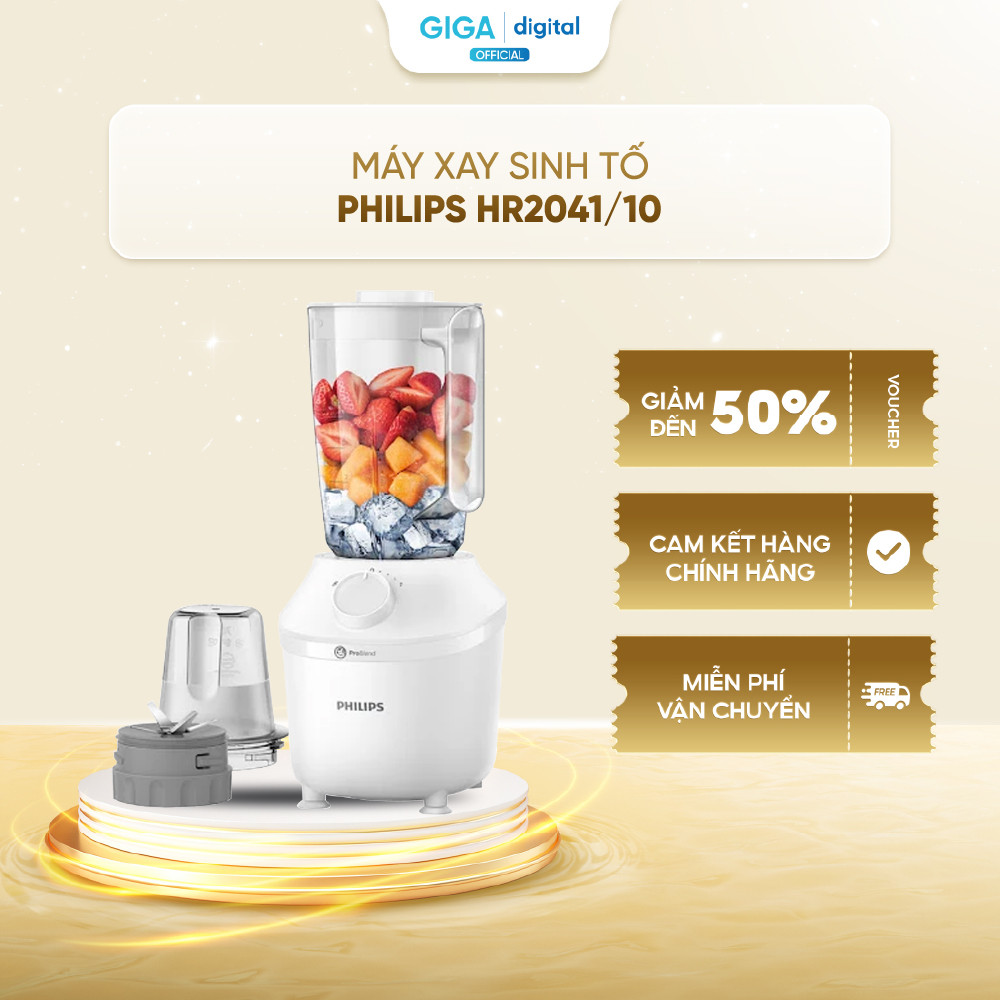 Máy xay sinh tố đa năng Philips HR2041/10 - Công suất 450W - 2 cối