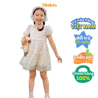 [15.10 VC 12% GIẢM 40K ĐƠN 249K]Đầm váy voan ngắn tay bé gái Rabity 950025