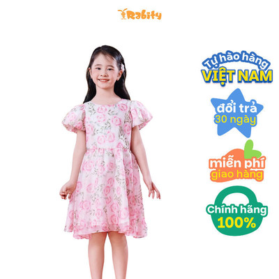  Đầm váy voan hoa ngắn tay bé gái Rabity 953.022