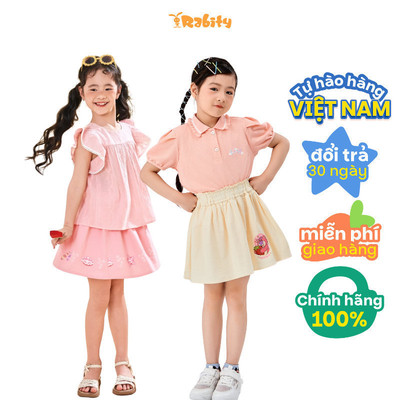  Chân váy thô dáng xòe họa tiết Minnie, Gấu Dâu Lotso, biển cả bé gái Rabity 5735