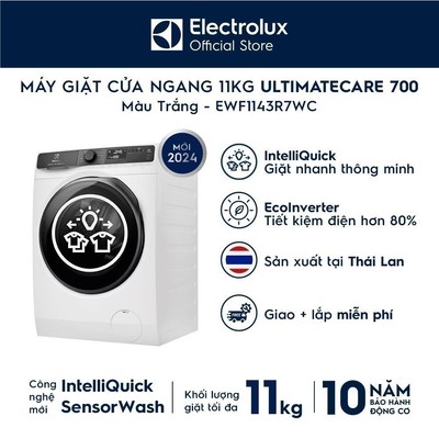Free giao lắp - Máy giặt cửa ngang Electrolux 11kg UltimateCare 700 - Trắng EWF1143R7WC