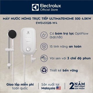  Free giao lắp - Máy nước nóng trực tiếp Electrolux UltimateHome 500 4.5kW EWE451QB-W4 - Có bơm trợ lực 