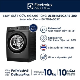  Máy giặt cửa ngang Electrolux 10kg UltimateCare 300 - Xám đen Onyx EWF1024D3SC 