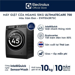  Free giao lắp - Máy giặt cửa ngang 10kg UltimateCare 700 - Xám đen Onyx EWF1043R7SC 